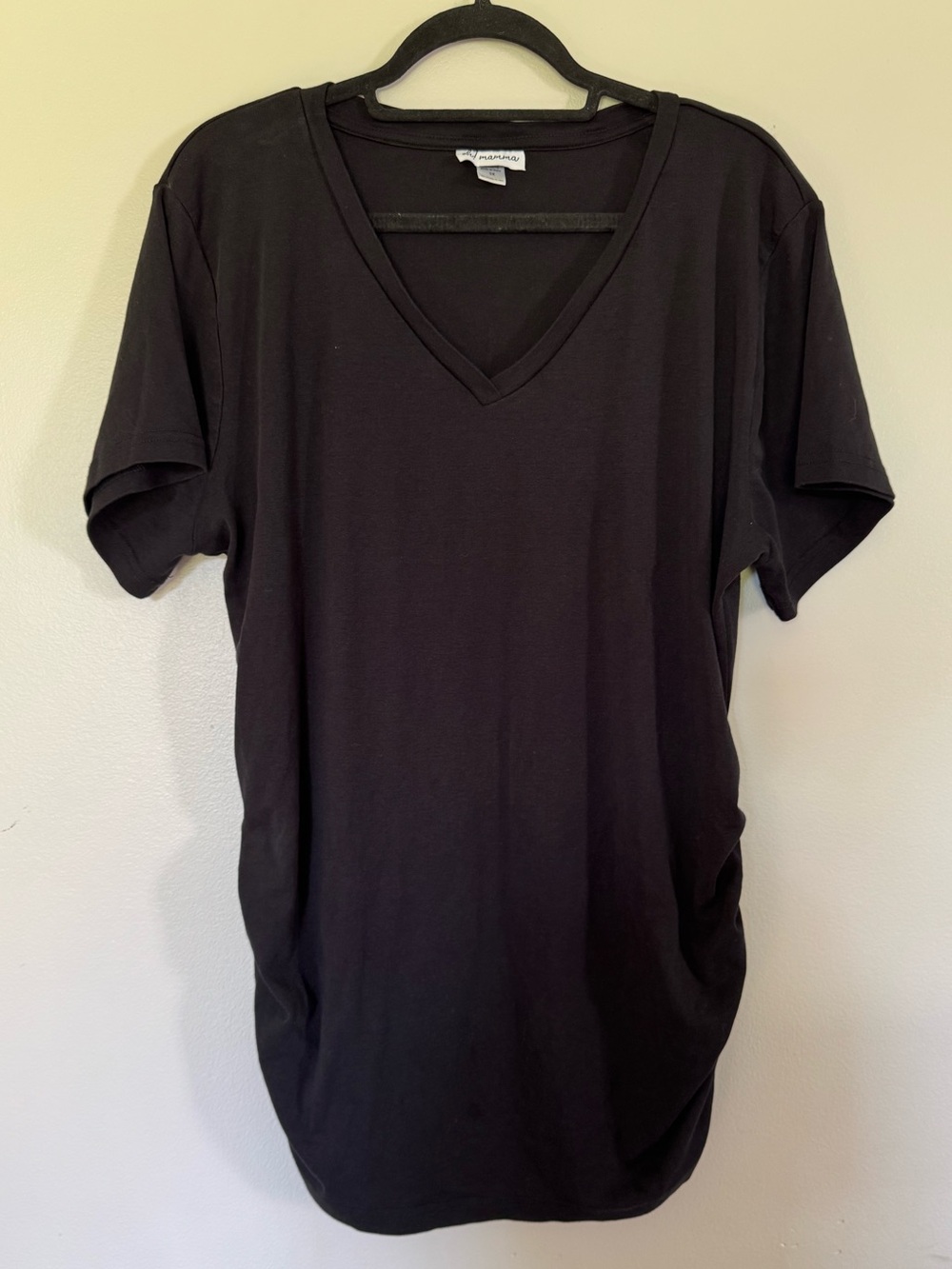 Black V-Neck Maternity T-Shirt